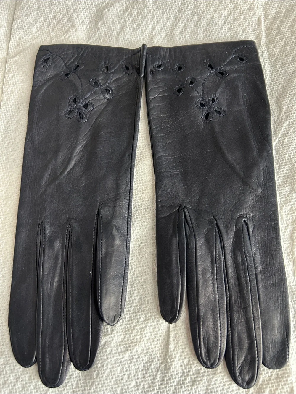 GENUINE Leather Gloves (5 pairs) - Beige, Red, Gray, Teal and Black